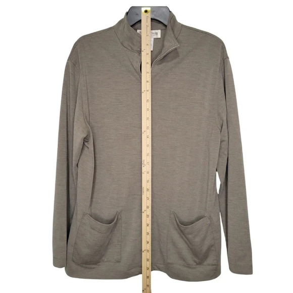 SIMPLY SUSAN by Susan G Taupe Zip-Up Casual Jacket Women's Size Large - Picture 3 of 8